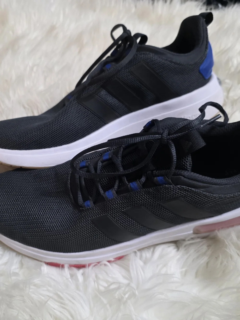 Adidas Black & Blue Lightweight Sneakers